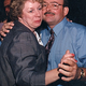 A 1996 photo of Abe and Myra Saunders, whose divorce this week
sent shockwaves through the town of Manhattan, NY (see map, left).